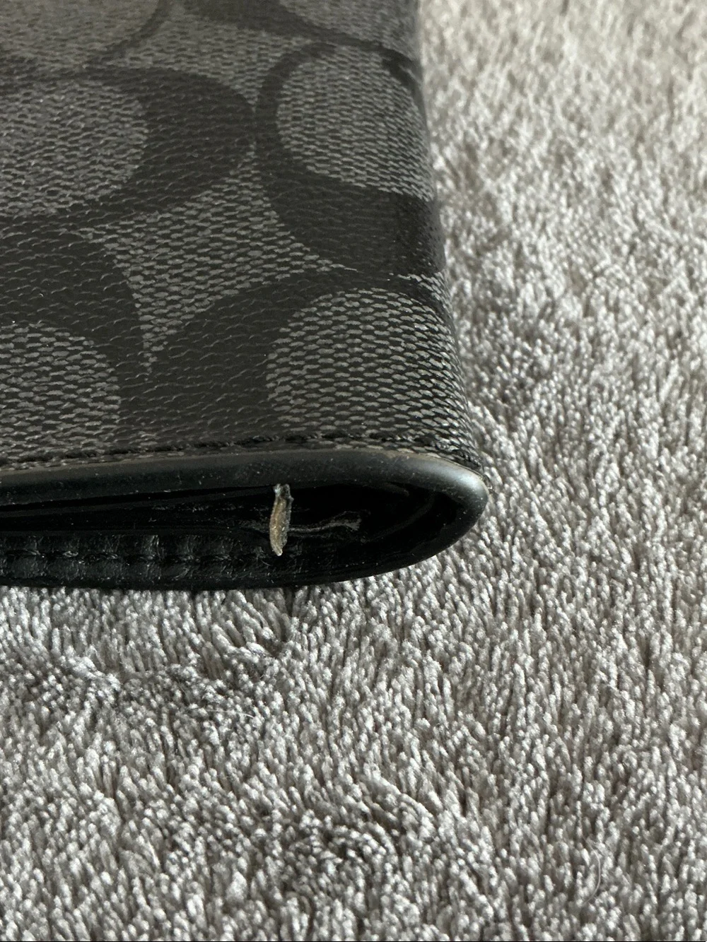 Men's Coach Black Monogram Bi-Fold Wallet, Black